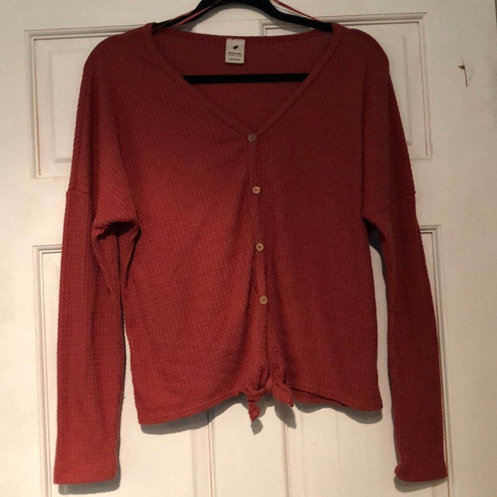 Long sleeve waffle shirt